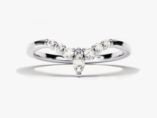 0,23 ct de diamant incurvé à coupe ronde en moissanite pour mariage pour femme