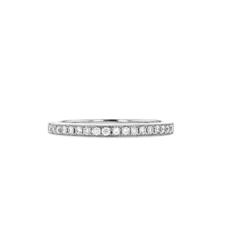 0.15 TCW Round Cut Half Eternity Moissanite Wedding Band