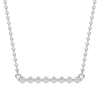 0.24 CT Round Cut Shared Prong Bar Necklace Moissanite Diamond Necklace