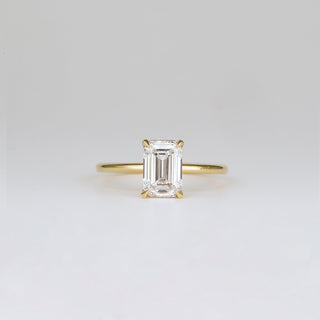 Bague de fiançailles avec solitaire en diamant CVD et émeraude de 1,57 à 3,50 ct