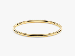 1.0MM Solid Gold Thin Wedding Band For Her, Stacking Band