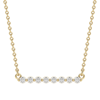 0.24 CT Round Shaped Moissanite Bar Style Necklace