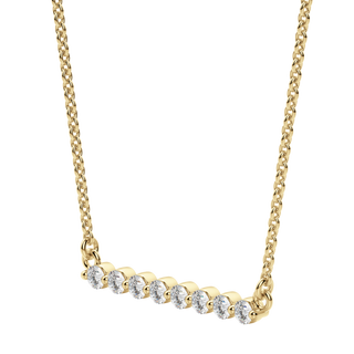 0.24 CT Round Moissanite Diamond Bar Style Necklace