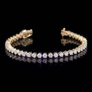 3.00 MM Round Moissanite Prong Setting Tennis Bracelet / Moissanite White Gold Bridal Bracelet / Round Handmade Anniversary Tennis Bracelet - ELITE CARAT