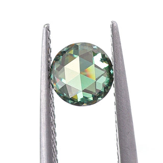 5.00 MM Rose Cut Round Blue Green Color Loose Moissanite