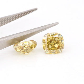 Yellow 2.00 CT Cushion Cut Loose Moissanite - ELITE CARAT