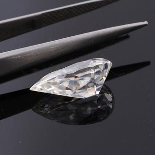 Old European Pear Cut 3 CT Colorless Loose Moissanite - ELITE CARAT