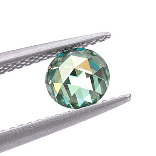 5.00 MM Rose Cut Round Blue Green Color Loose Moissanite - ELITE CARAT