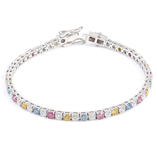 Multi Color Round Cut Tennis Bracelet , Simulated Diamond Bracelet, Women's Bracelet, Anniversary Gifts for Her - ELITE CARAT