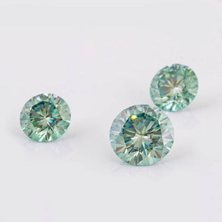 Fancy Color Blue Green 1.50 CT Round Cut Loose Moissanite - ELITE CARAT