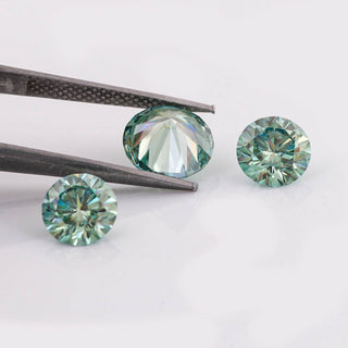 Fancy Color Blue Green 1.50 CT Round Cut Loose Moissanite - ELITE CARAT