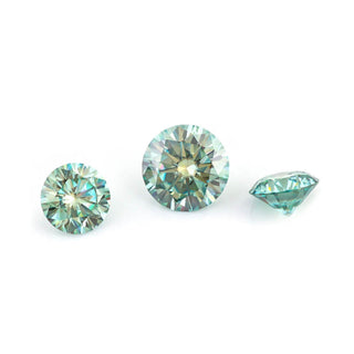 Fancy Color Blue Green 1.50 CT Round Cut Loose Moissanite - ELITE CARAT