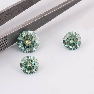 Fancy Color Blue Green 1.50 CT Round Cut Loose Moissanite - ELITE CARAT