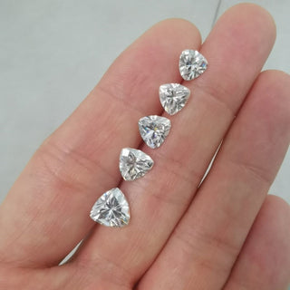 9.00 MM Trillion Cut Colorless Loose Moissanite