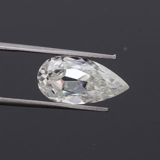 Old European Pear Cut 3 CT Colorless Loose Moissanite - ELITE CARAT